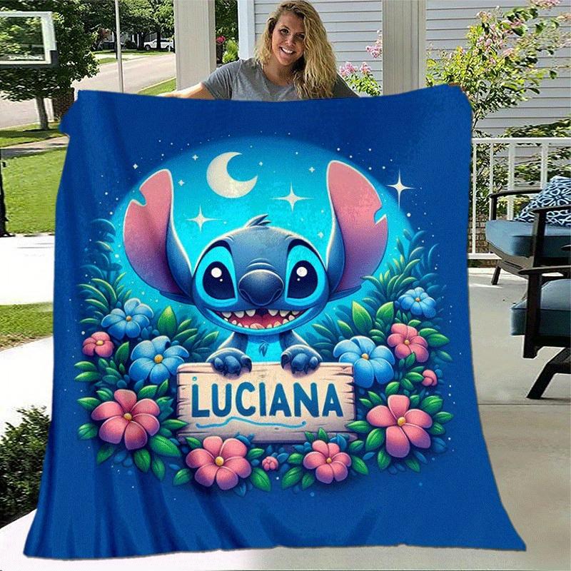 1pc Stitch Printing Blanket - Soft, All-Season Throw for Living Room, Bedroom,Personalized Gift with Adorable Cartoon Design