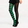 Women's Striped Pantyhose, Full-Length Close-Fitting Stretch Fabric Tights for Halloween Costume Parties, Festivals and Everyday Outfits