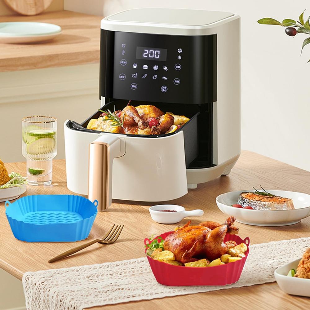 Soft Square Silicone Pot Mould Liners Baking Basket New Silicone Mold  for Air Fryer