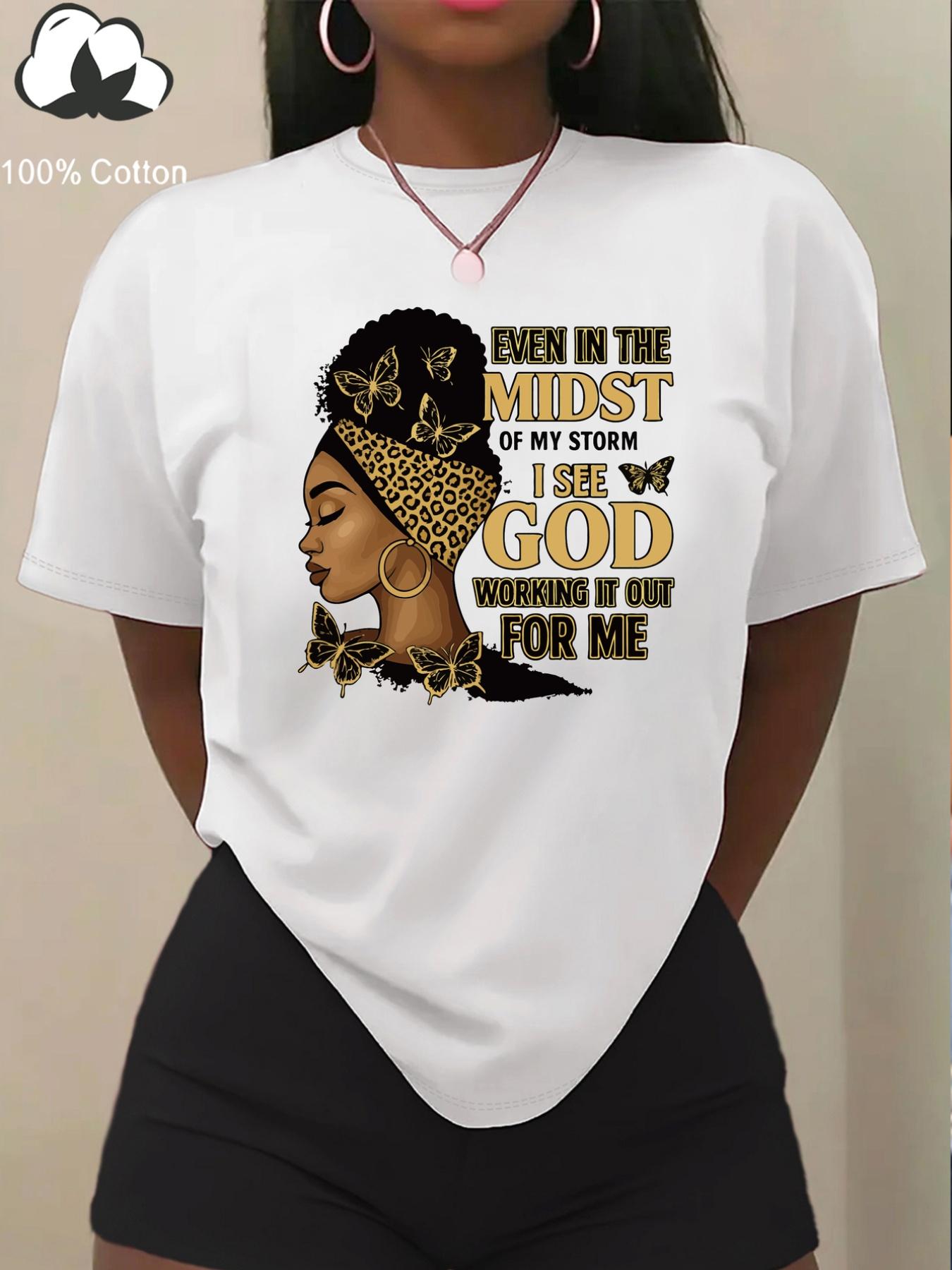 God Working It Out For Me Graphic Print T-shirt XXL