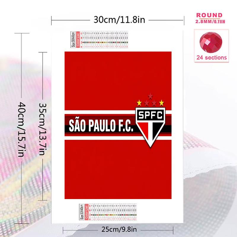 São Paulo F.C 100% Round Full Drill 5D DIY Diamond Painting Embroidery Cross Stitch Rhinestone Décor
