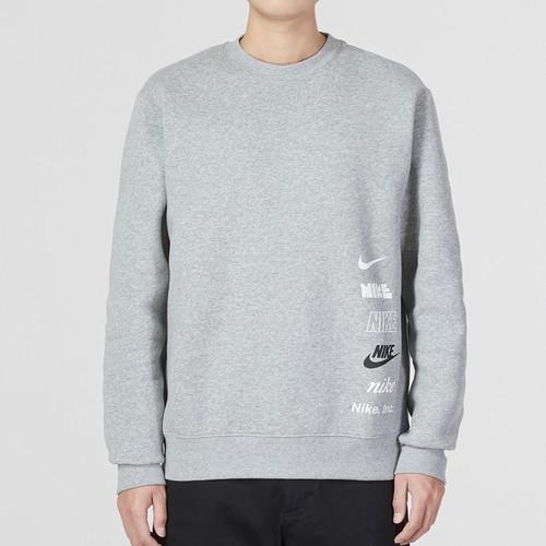 Nike Letter Logo Fleece Sports Casual Crewneck Sweatshirt for Men