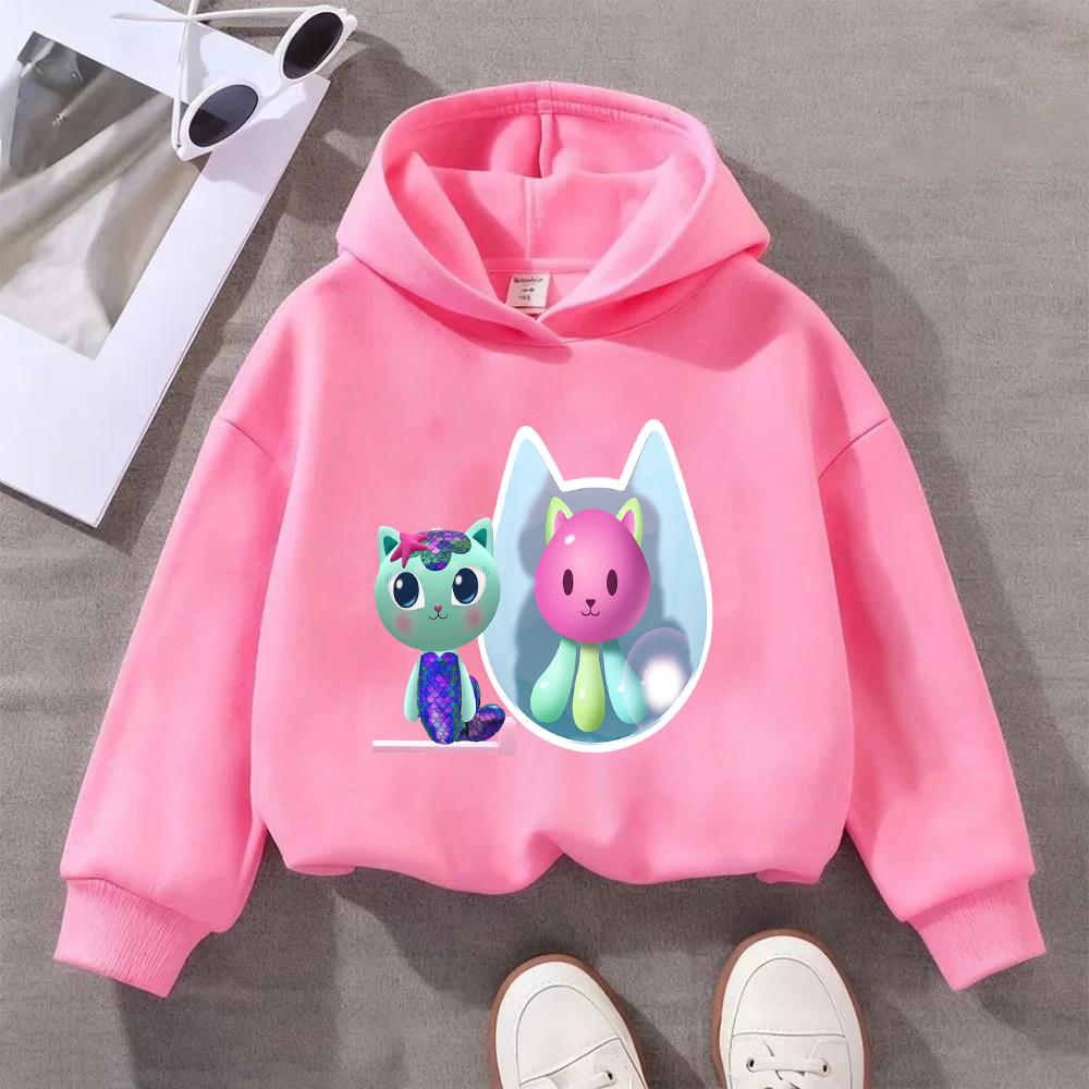Kapuzenpullover Sweatshirts Mädchen Niedlicher Cartoon-Print Kinder-Sweatshirt Bequemer Lässiger Kapuzenpullover Modisches Oberteil