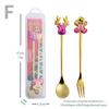 Cartoon Christmas Stainless Steel Cutlery Set: Colorful Spoon & Fork