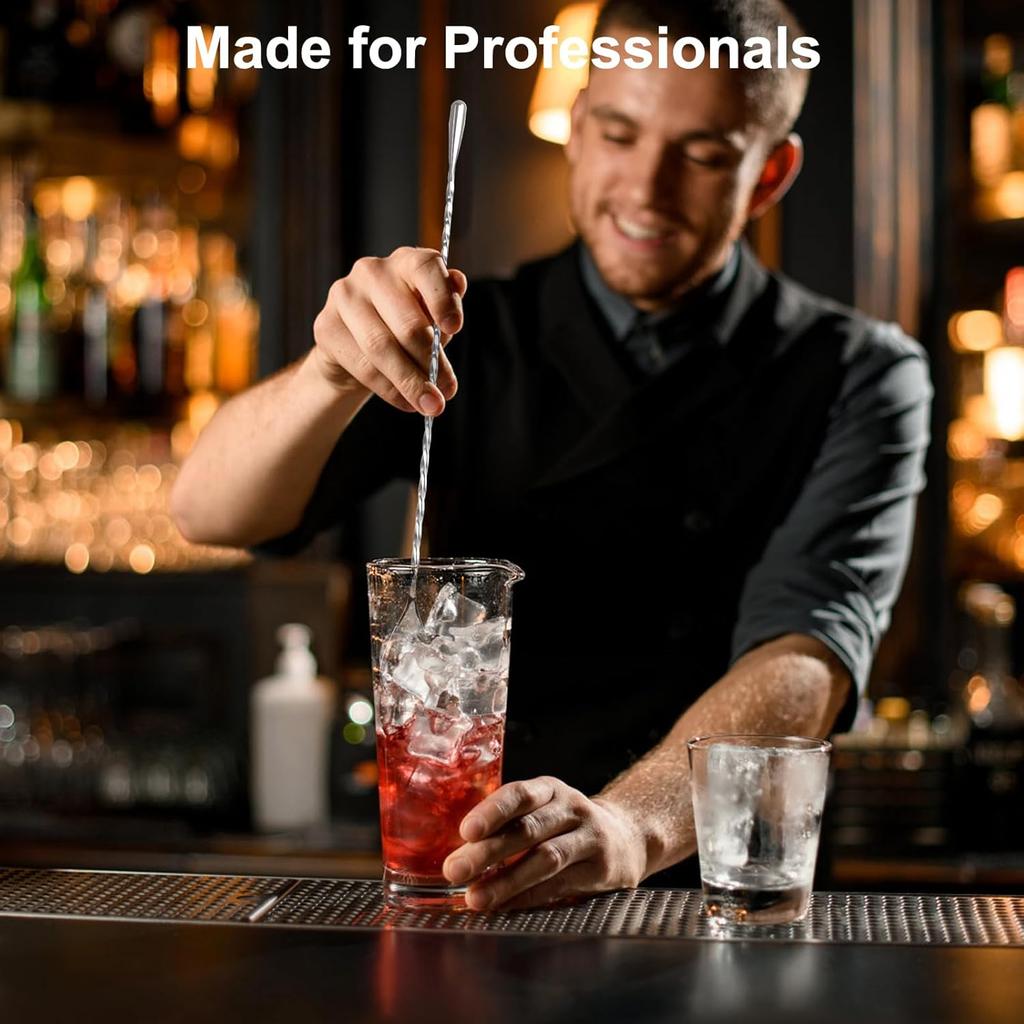 2 Pack Bar Spoon, Cocktail Stirrers, Long Spoons for Stirring, 12 Inch Professional Spiral Stir Spoon for Bartenders, Home Bar Mixing Cocktail Making