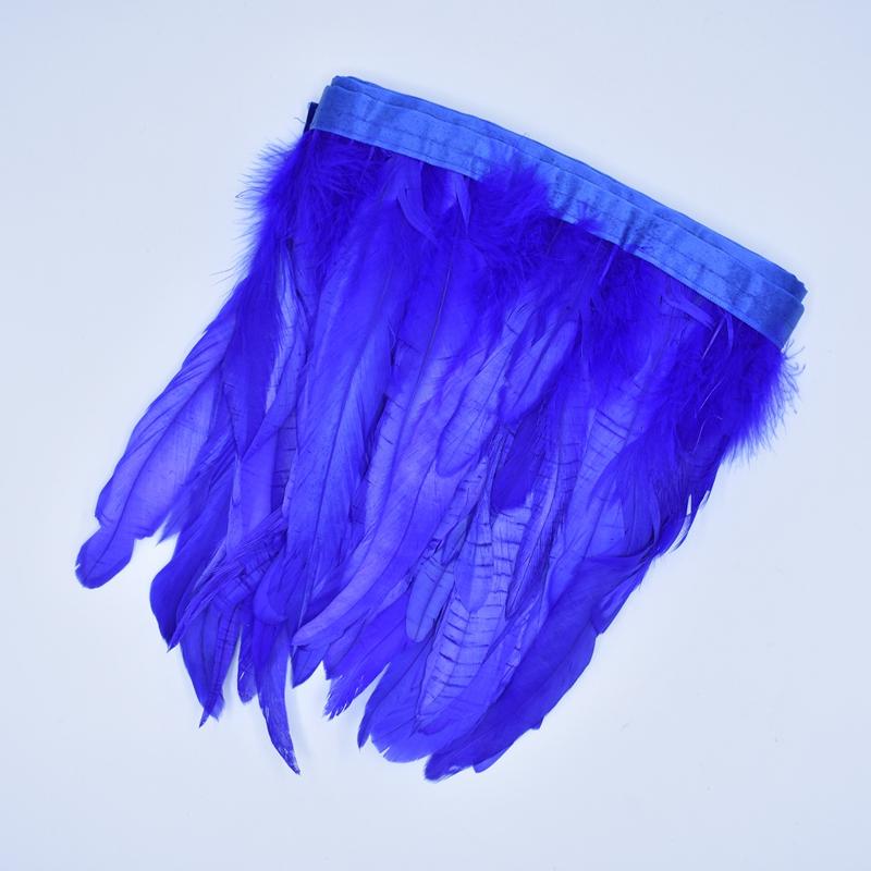 2Meters Colored Rooster Tail Feather Trim Ribbon Tape Black Pheasant Feathers for Crafts Carnival Party Decoration Decorative