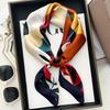 2025 Fashion Luxury Brand 70cm Seidenquadratisches Tuch Damen Satin Schal Wickel Hijab Echarpe Halstuch Haarbandana Kopftuch