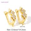 18K Gold Plated Brass Shvenzy Earwires Inlaid Zircon Earring Fixtures,Fastener For Earrings,For DIY Earring Making Accessories