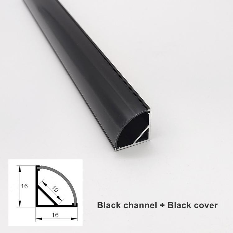 0.5m V-Shape LED Aluminum Profile Cabinet Corner Mounted 90 Degree Glow Hard Bar Lamp Channel Milky/Black Cover Strip Lights