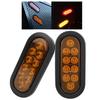 2 Stück 10LED Seitenmarkierungsleuchte 6in Oval IP67 Wasserdicht Rücklicht Aufbaumontage für LKW
