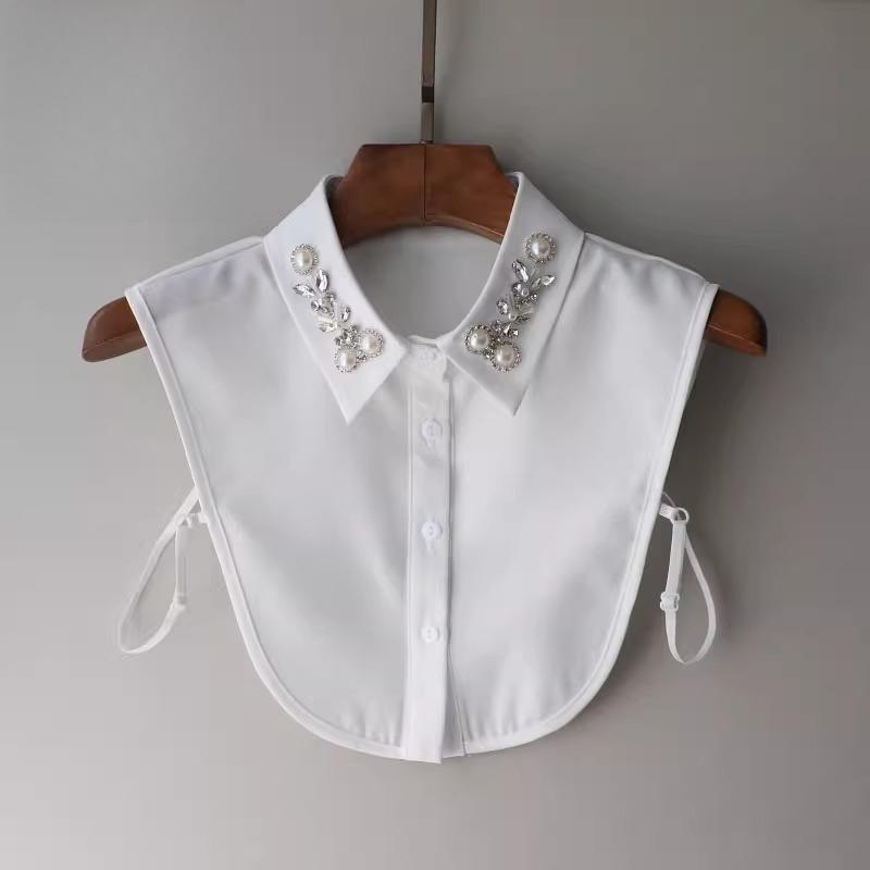 

Элегантные рубашечные воротники-стойки ручной работы для женщин, осенние съемные воротники, блузка-половина, накладной воротник с лацканами, заостренный воротник