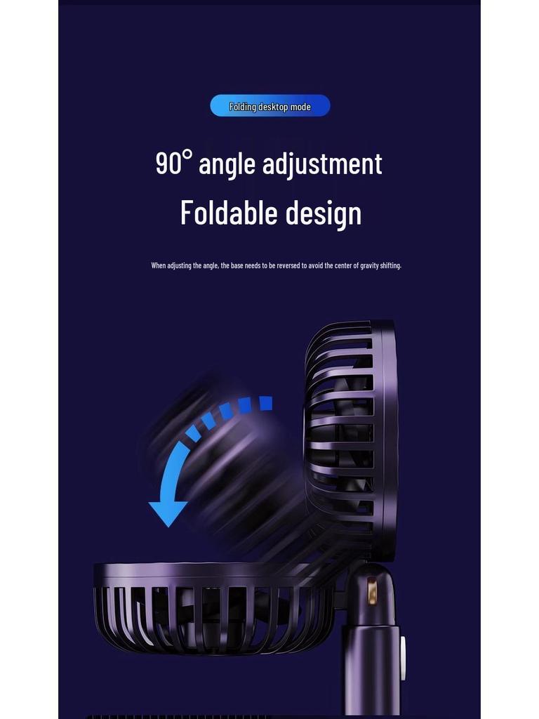 Silent Dual-Use Handheld Mini Fan with USB Charging & Long Battery Life