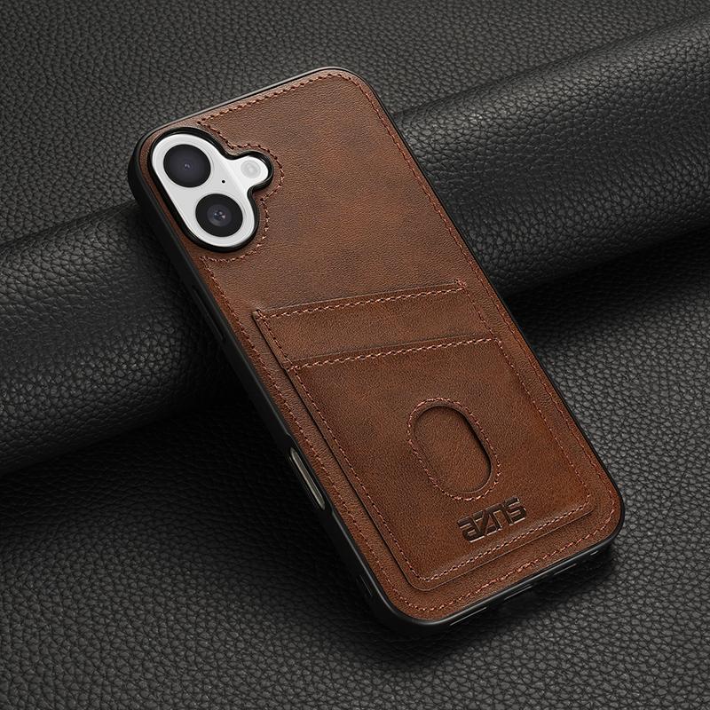 Business Leder Weiche Kante Handyhülle Für iPhone 16E 15 Pro Max 14 Pro 13 12 11 Einfarbig Stoßfest Schlank Hart PC Rückseite
