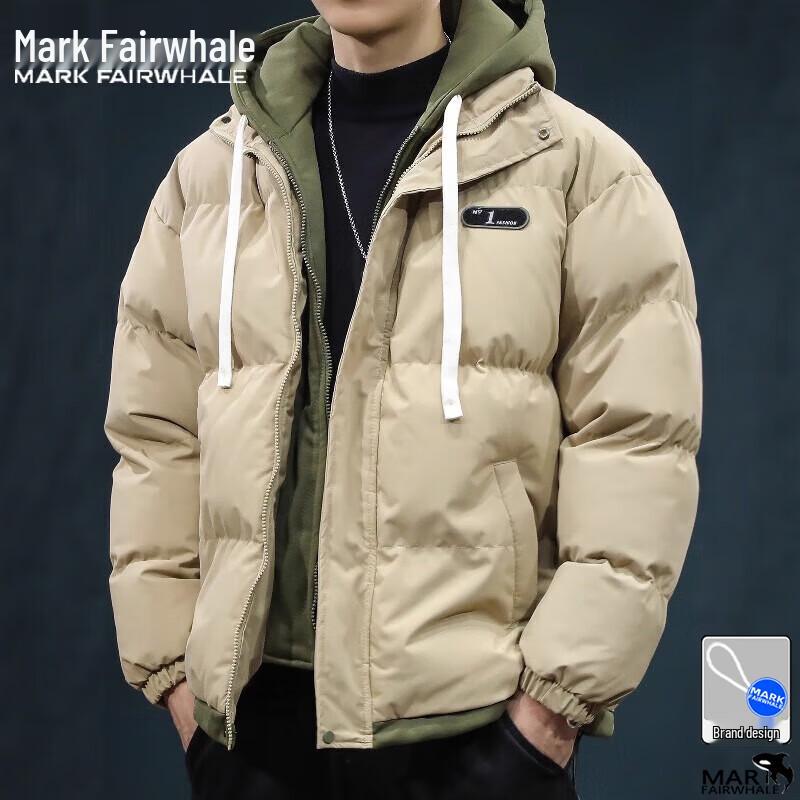 Mark Fairwhale Men s Faux Two-Piece Hooded Padded Jacket L