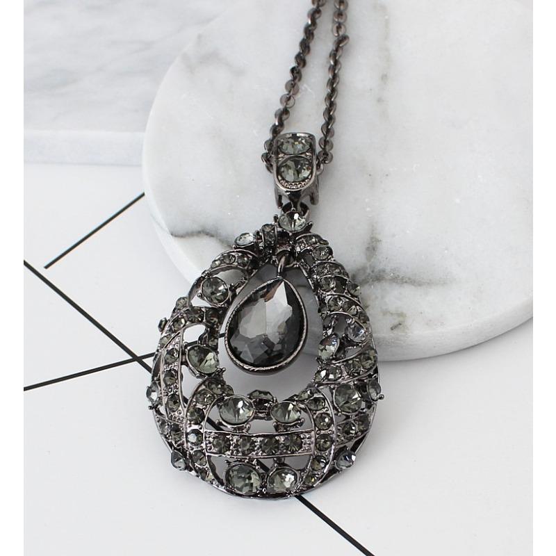 

Хрустальный темперамент Корейская версия Подвеска Универсальные аксессуары Декоративная цепочка для свитера Длинное ожерелье Женщины серый