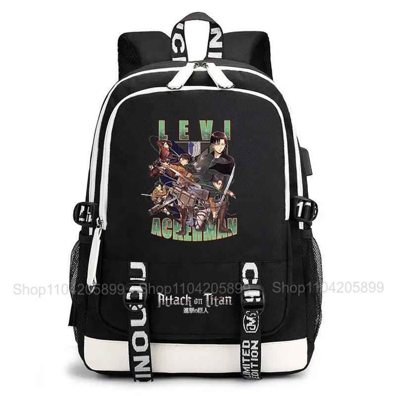 Attack On Titan Backpack,Anime Large Capacity Student SchoolBag Boys Mochilas Daily Bookbag Casual Portable Rucksack