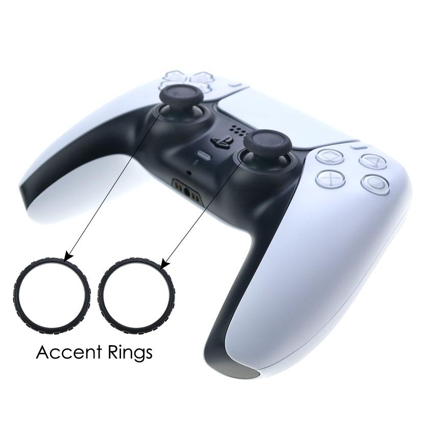 JCD 2ks Náhradní příslušenství Chromované kroužky na analogové páčky pro ovladač Sony Playstation 5 DualSense 5 PS5