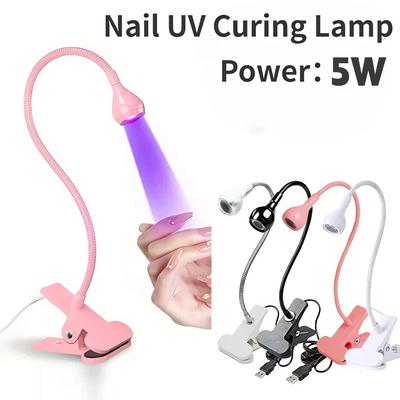 5W Mini Nail Dryer Light UV Nail Lamp Clip-on Desk 395nm Wavelength USB Plug For Gel Nails Ongle Manicure Salon Tools