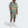 Adidas Originals Archive Floral Resort Shirt Classic Vintage Print Sports Polo Short Sleeve Men Shirts Blue Green Yellow KC5901