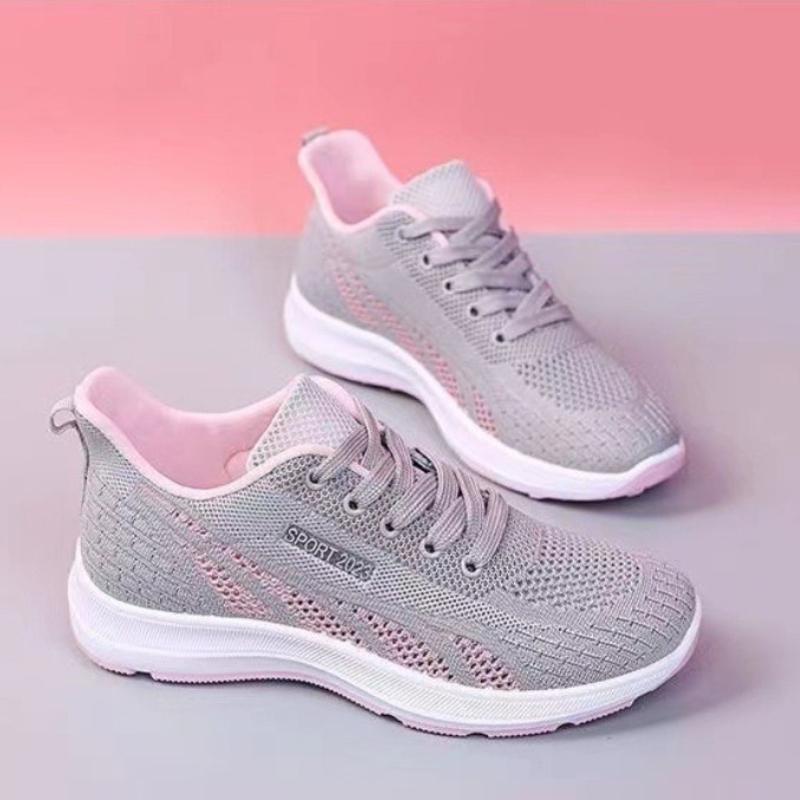 Fashion 2024 Running Shoes Ladies Breathable Sneakers Summer Light Mesh Air Cushion Women's Sports Shoes Outdoor Lace Up Training Shoes