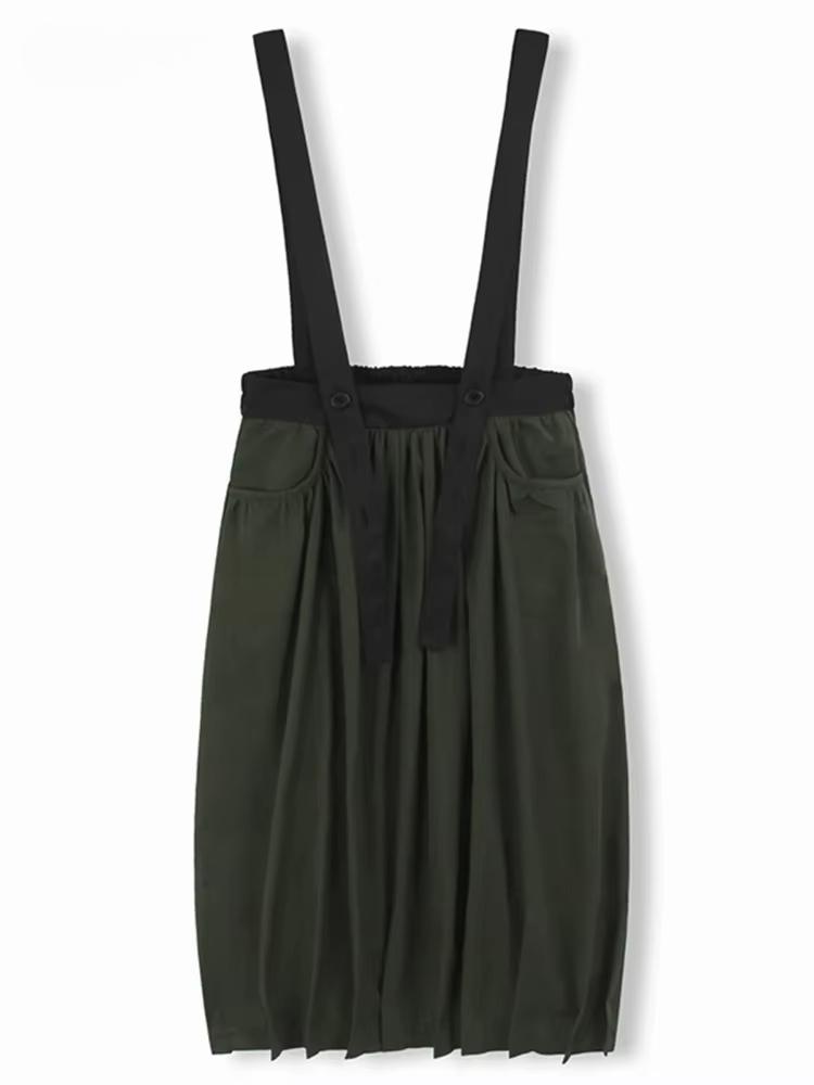 

Юбка XITAO Contrast Color Fold Suspenders GMM1250 One Size чёрный
