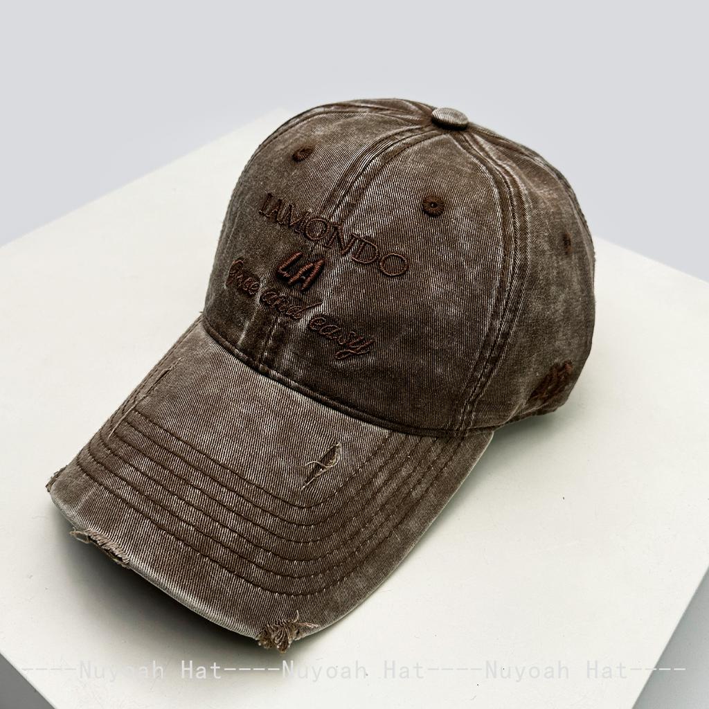 And Women Broken Style Embroidered Letter Prints Baseball Caps Bandhnu Sun Protection Street Style All-Match Distressed Peaked Hats Trendy Ins