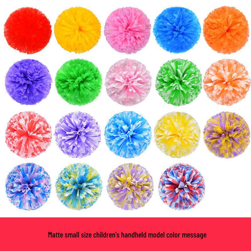 Matte Cheerleading Pom Poms with Straight Handle for Dance Performance