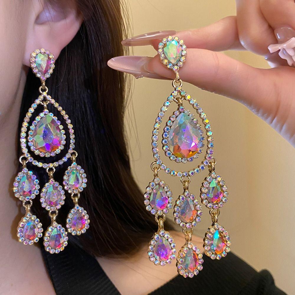 Long Style Water Drop Earrings Exaggerated Design Tassel Earrings Fringed Earrings Women's Jewelry