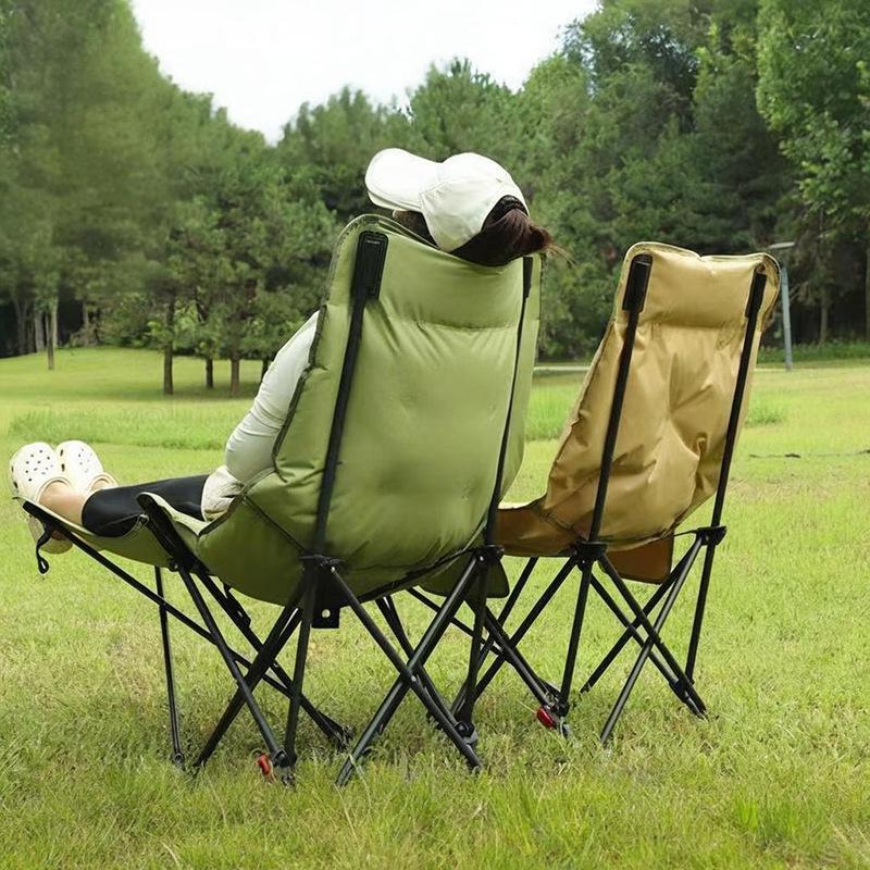 Adjustable Padded Moon Chair: Office & Camping Recliner for Sitting or Sleeping