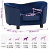 Dog Sofa Blue 69x49x40 cm Plush and Faux Leather