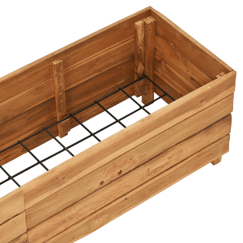 Raised Garden Bed 150 x 40 x 38 cm Reclaimed Teak Wood and Steel