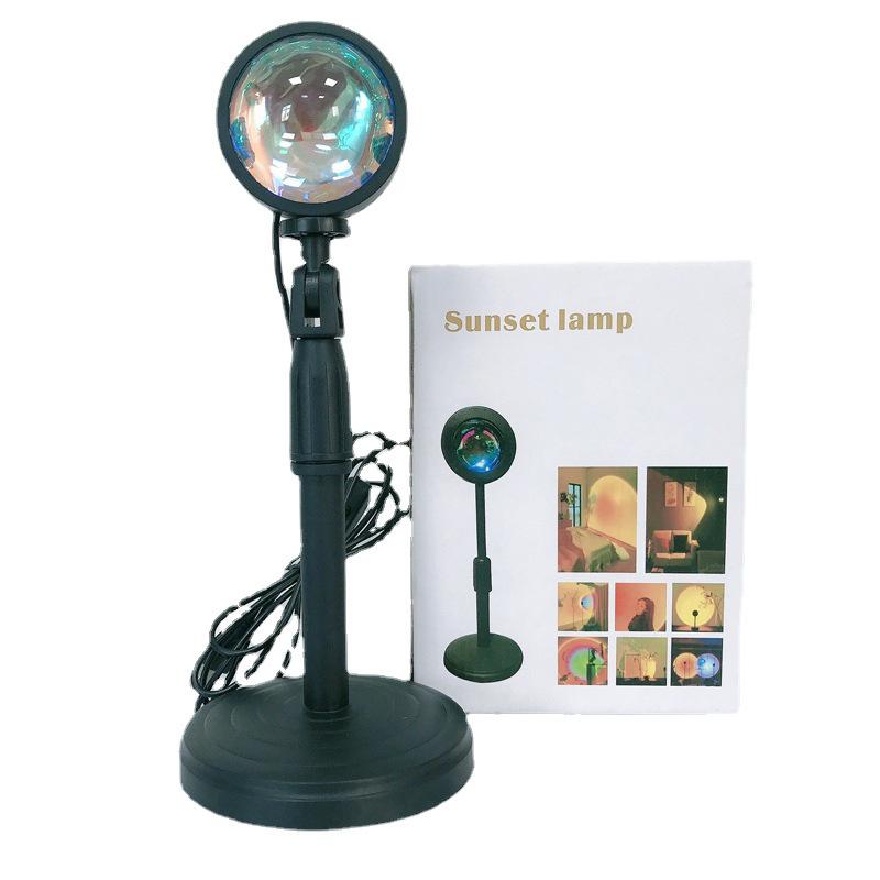 Sunset Lamp RGB Projector with 16 Colors & Remote Control – USB Rainbow Telescopic Table Light