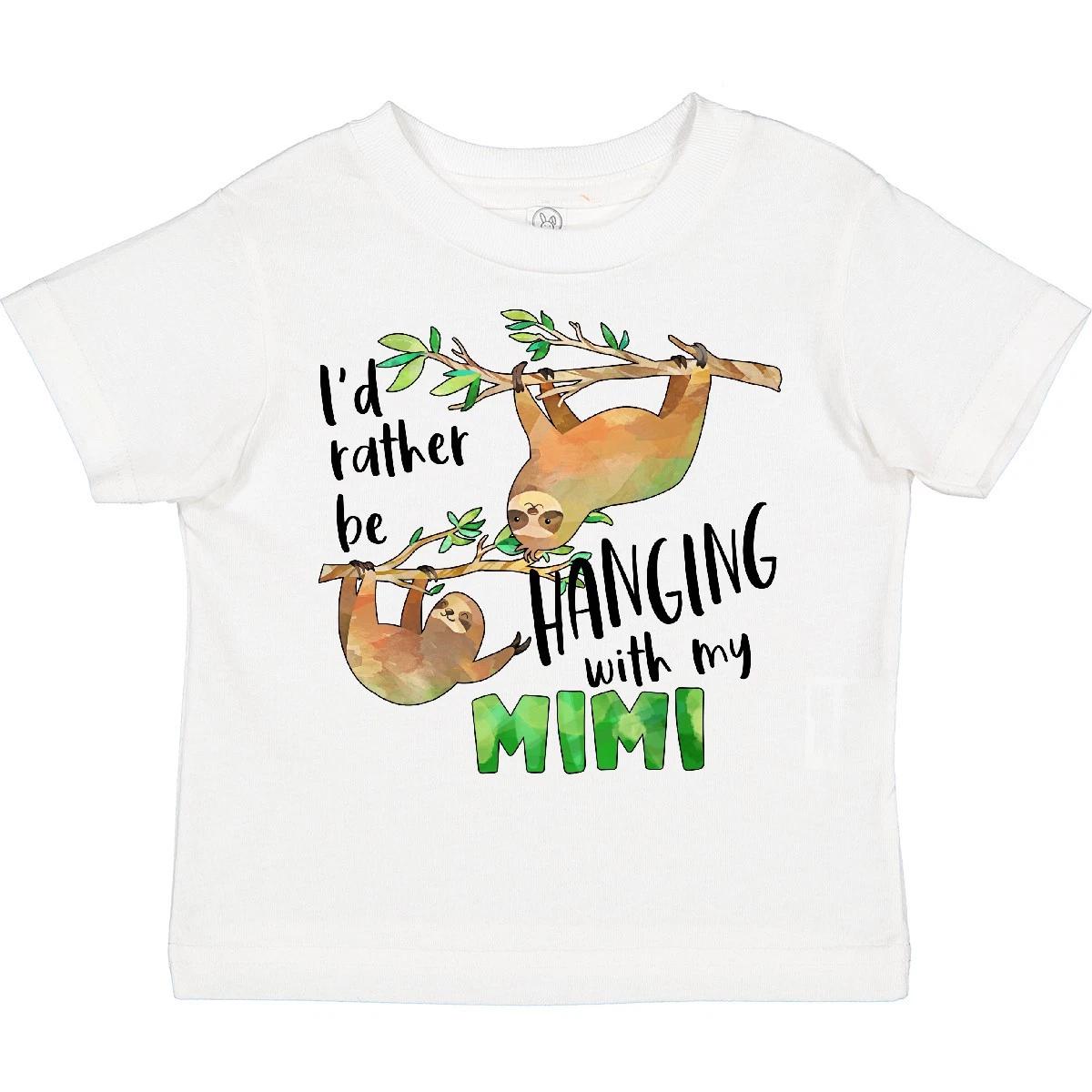 Inktastic Id Rather Be Hanging With My Mimi- Cute Sloths Toddler T-Shirt Family 130