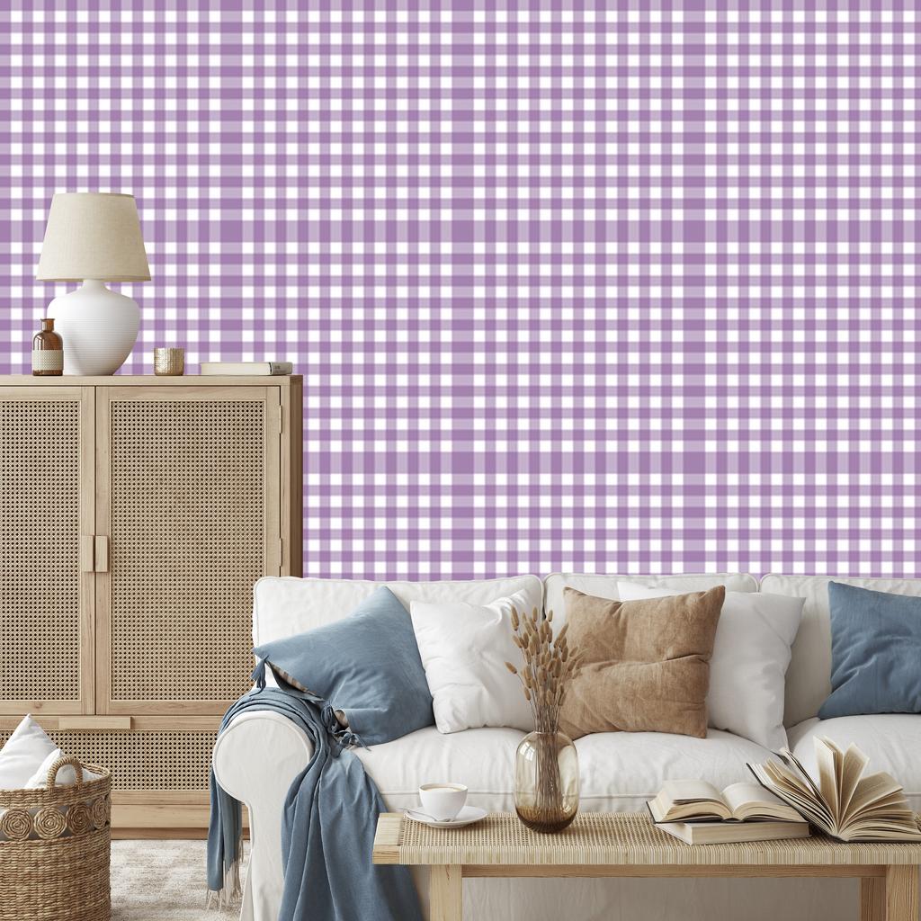 Wallpaper Fabric Pattern Purple and Light Gray 50x1000