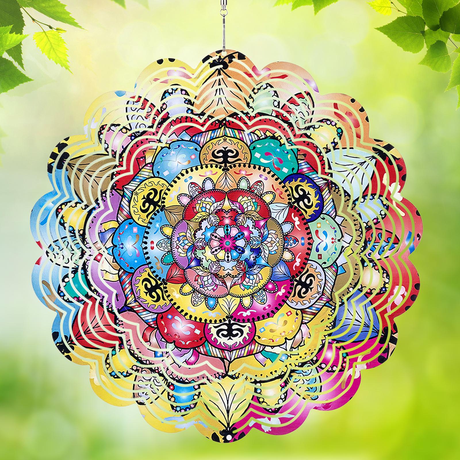 

Animal Wind Turbine Outdoor Fan Hanging Decoration Outdoor Courtyard Garden Decoration Mandala 3D Rotating Wind Chime светло-серый