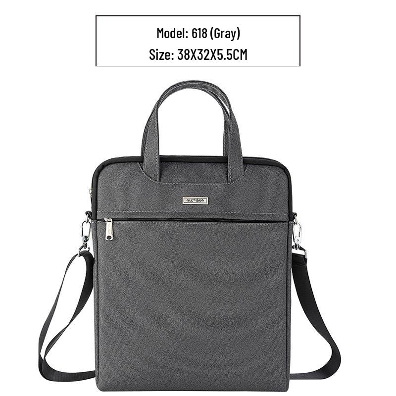 Handheld Waterproof Document Bag with Zipper - Large Capacity Office & Conference Bag for Computers & Documents