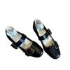 Cowhide version~ New genuine leather Mary Jane small leather shoes fashionable one-word buckle round head shallow mouth flat sole shoes women's shoes