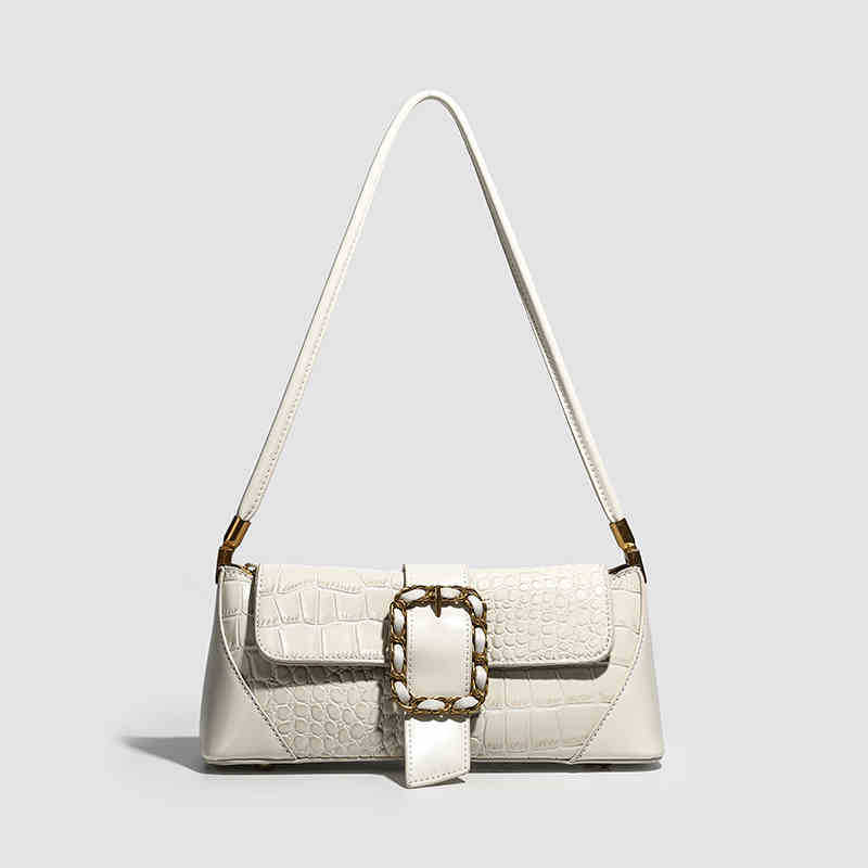 Spring And Summer French Niche Underarm Bag Women S Trendy High-End Bag Fashion Shoulder Baguette Bag 28119 cm грязно-белый 3080₽