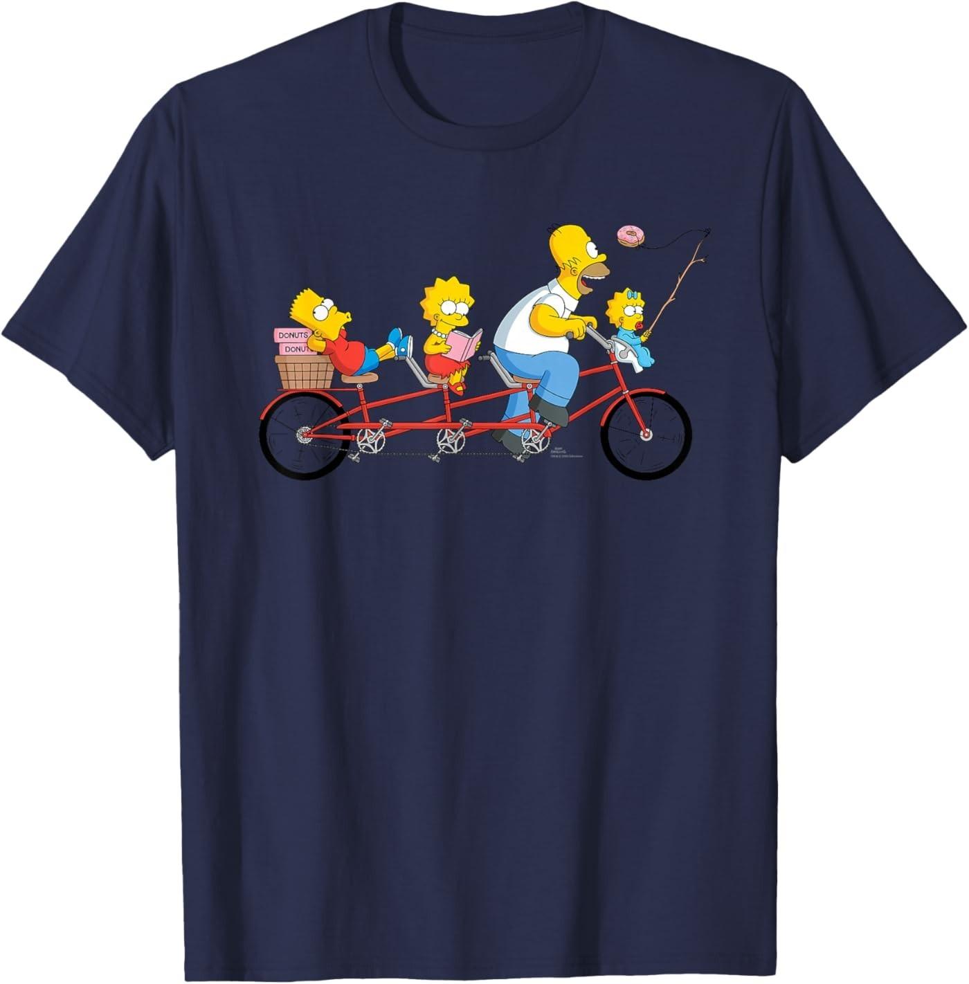 The Simpsons Father s Day Homer and Kids Bike Ride with Dad T-Shirt S разноцветный