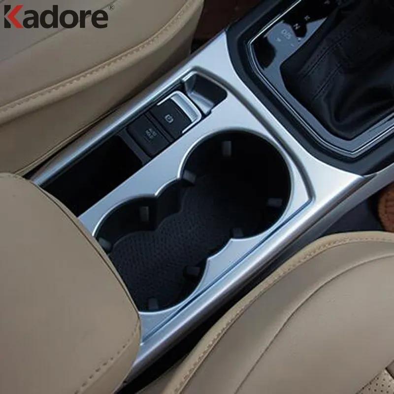 Car Front Console Water Cup Holder Frame Cover Trim For Volkswagen VW Touran 2016-   2024 Matte Interior Accessories