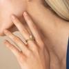Women Trendy CZ Stone Statement Feather Metal Ring Resizable, Dainty Cubic Zirconia Open Thumb Stackable Knuckle Finger Rings