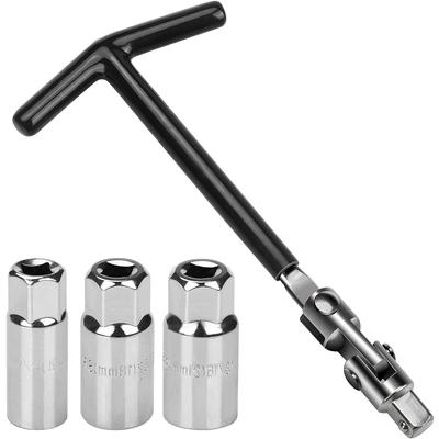 Spark Plug Wrench, 4 Pieces 16mm/18mm/21mm Spark Plug Wrench Set, T-Handle Spark Plugs, Socket Wrench for Spark Plugs