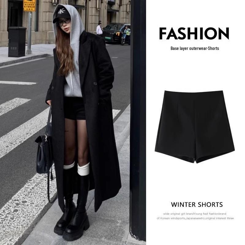 Women s High Waist A-line Black Shorts: Petite, Bootcut, Year-Round Wear, 2026 L