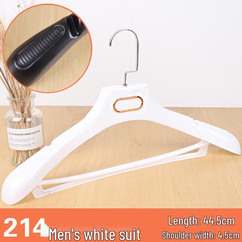 Wide Shoulder Seamless Plastic Suit Hanger Set - Ideal for Clothing Stores