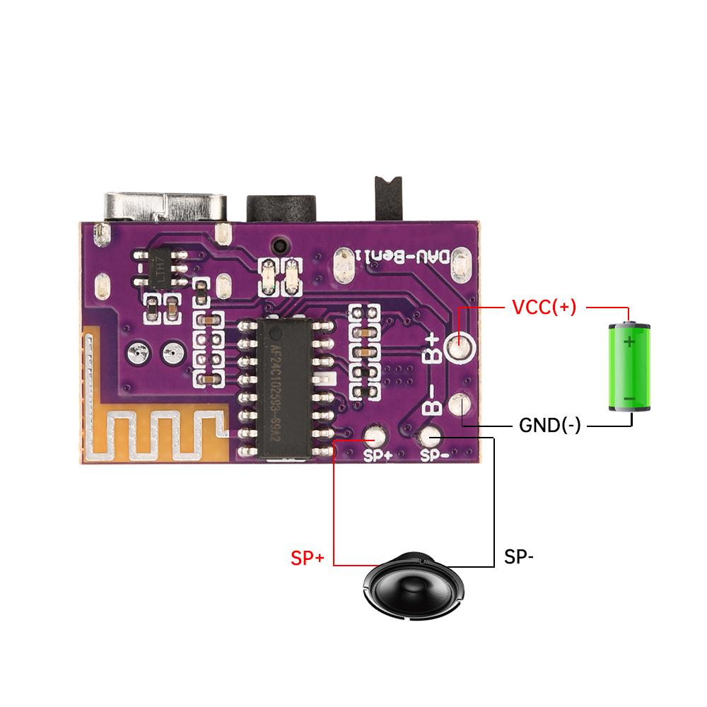 5W Bluetooth audio decoder module DC 3.5V-5V mono audio amplifier supports TWS pairing Type-C interface audio decoder