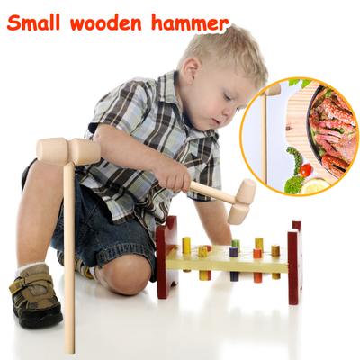 Mini Wooden Mallet Knocking Cake Wooden Hammer Children's Toy Hammer