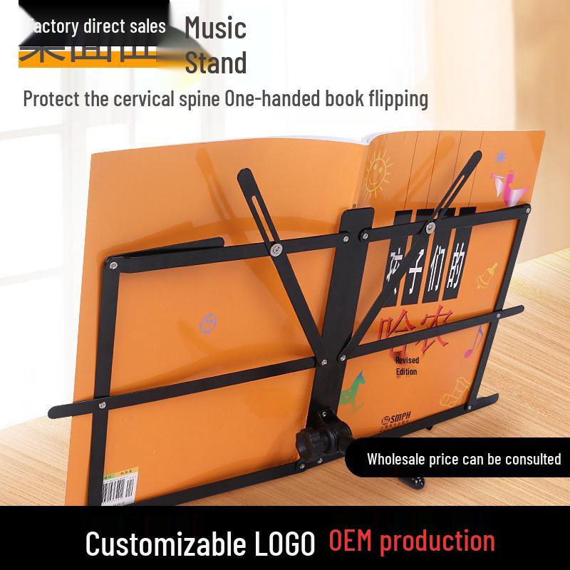 Folding Metal Music Stand for Guitars, Pianos & Tablets