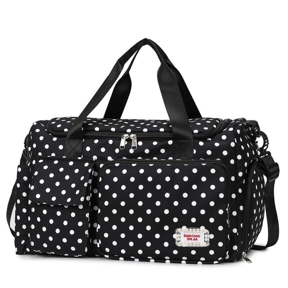 Oxford Cloth Travel Duffle Large Capacity Travel Luggage Bag Polka Dot Travel Handbag  Short Travel