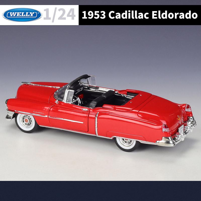 Welly 1:24 Cadillac Eldorado Alloy Sports Car Model Diecast Metal Classic Retro Old Vehicles Car Model High Simulation Kids Gift