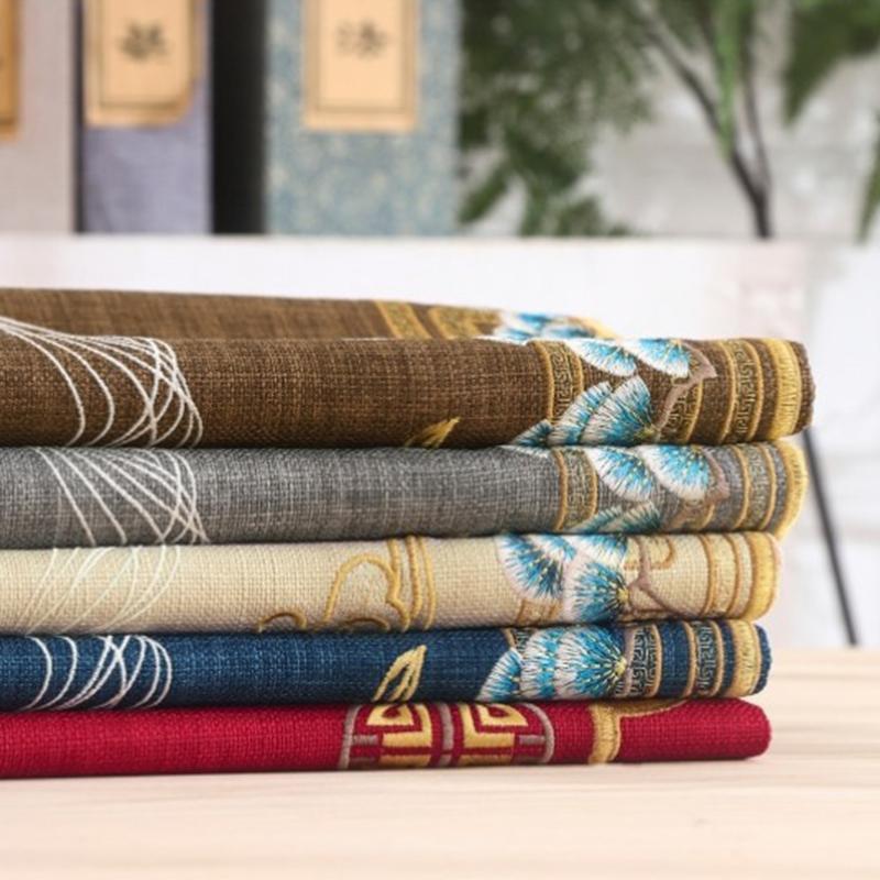 100*148cm Chinese Style Retro Imitation Linen Fabric Embroidery Faux Linen Cloth For Sofa Cushion Luggage Bag Diy Sewing Fabric